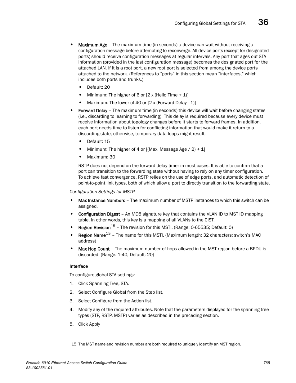 Brocade Communications Systems Brocate Ethernet Access Switch 6910 User Manual | Page 815 / 1200