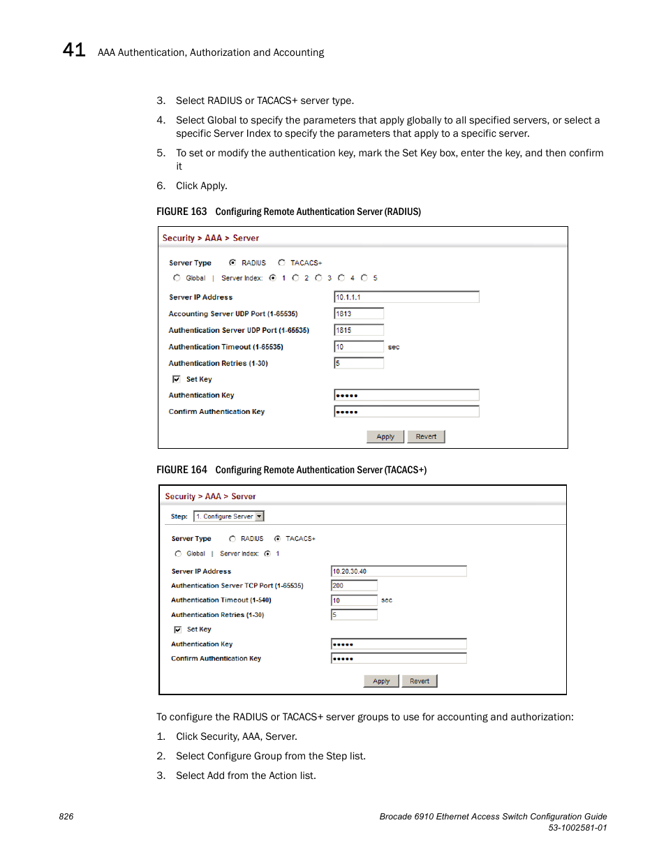 Figure 163 c, Figure 164 c | Brocade Communications Systems Brocate Ethernet Access Switch 6910 User Manual | Page 876 / 1200