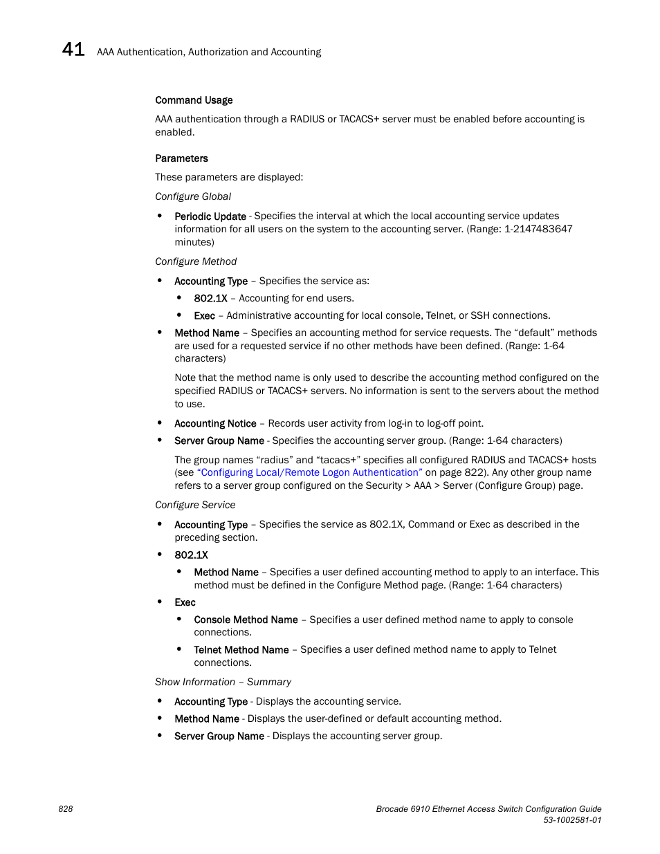 Brocade Communications Systems Brocate Ethernet Access Switch 6910 User Manual | Page 878 / 1200