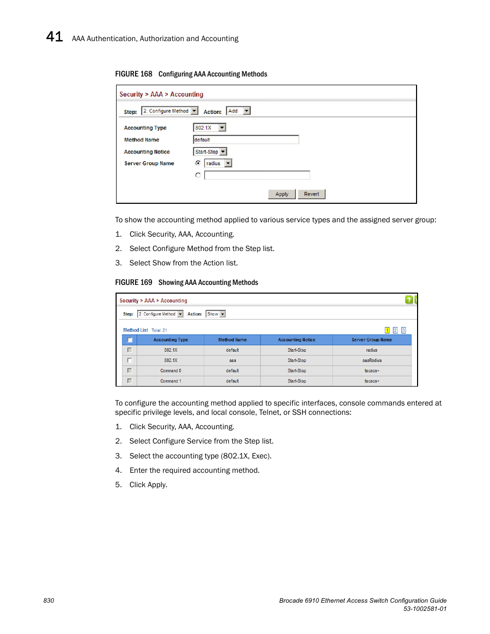 Figure 168 confi, Figure 169 s | Brocade Communications Systems Brocate Ethernet Access Switch 6910 User Manual | Page 880 / 1200