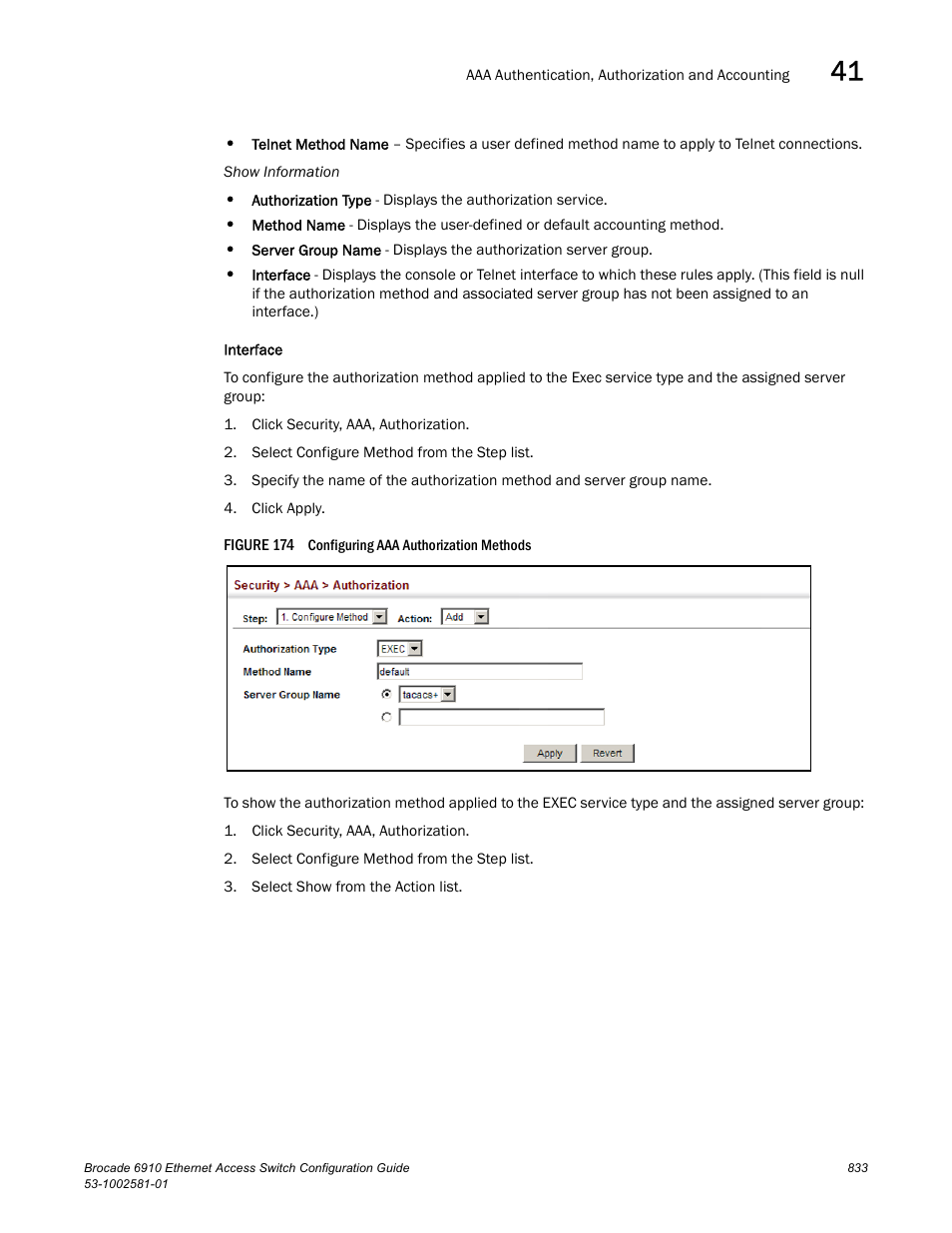 Figure 174 confi | Brocade Communications Systems Brocate Ethernet Access Switch 6910 User Manual | Page 883 / 1200