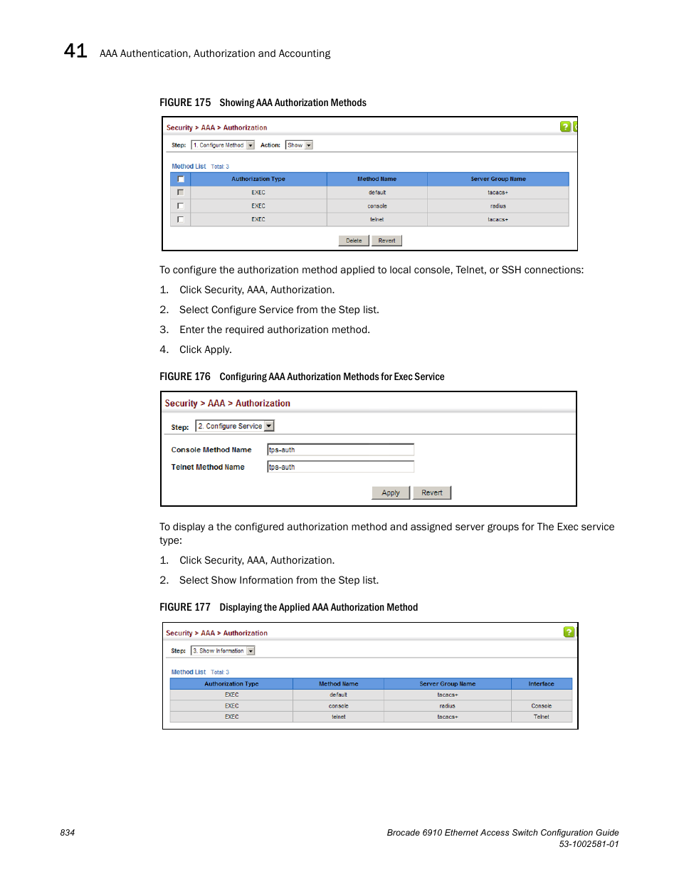 Figure 175 s, Figure 176 confi, Figure 177 dis | Brocade Communications Systems Brocate Ethernet Access Switch 6910 User Manual | Page 884 / 1200