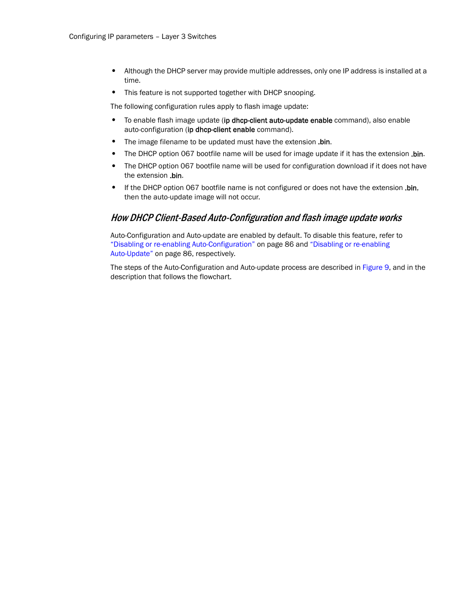 How dhcp client-based, Auto-configuration and flash image update works | Brocade Communications Systems Layer 3 Routing Configuration ICX 6650 User Manual | Page 100 / 494