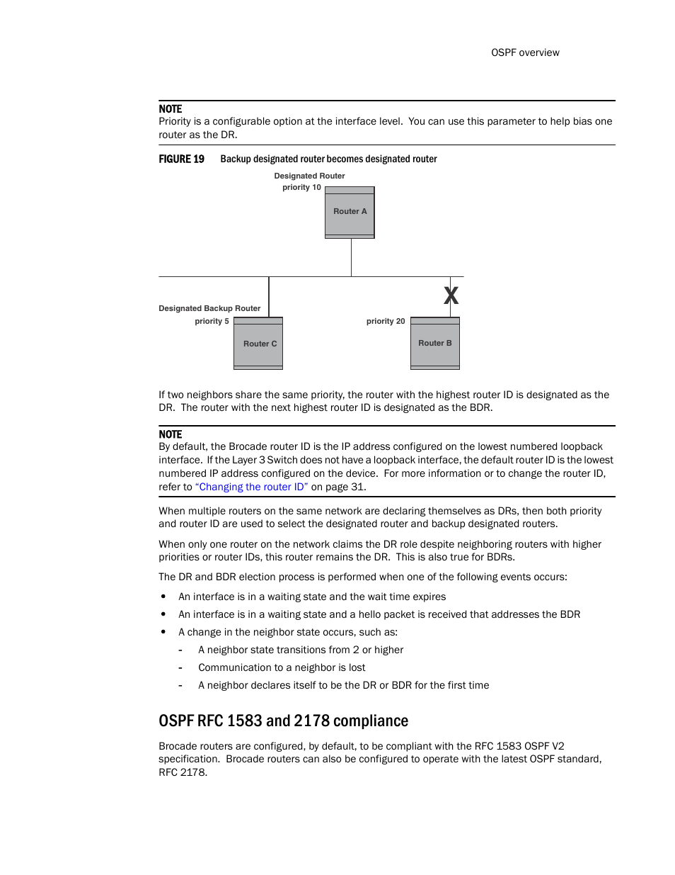 Ospf rfc 1583 and 2178 compliance, N in, Figure 19 | Brocade Communications Systems Layer 3 Routing Configuration ICX 6650 User Manual | Page 189 / 494