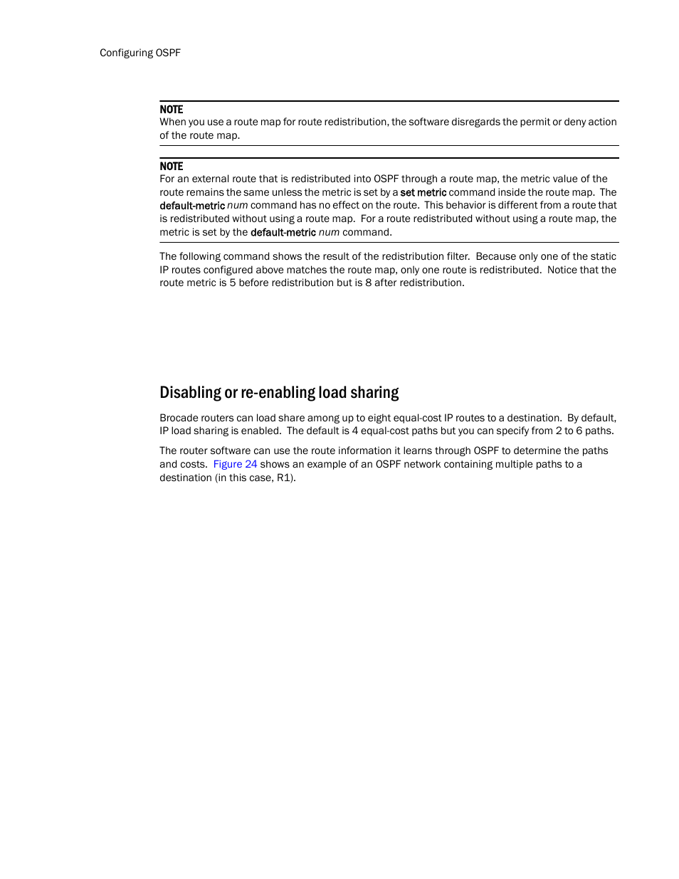 Disabling or re-enabling load sharing | Brocade Communications Systems Layer 3 Routing Configuration ICX 6650 User Manual | Page 220 / 494