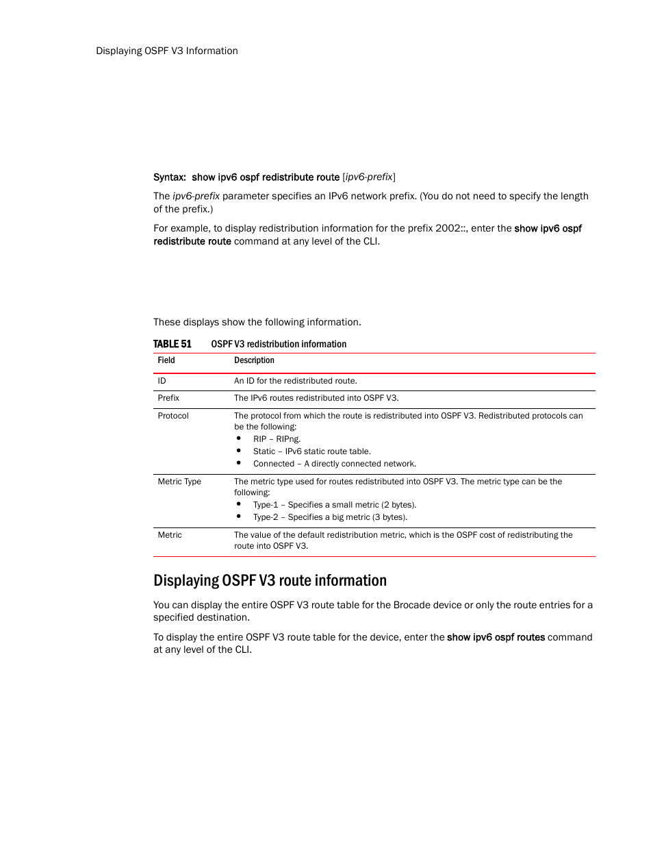 Displaying ospf v3 route information | Brocade Communications Systems Layer 3 Routing Configuration ICX 6650 User Manual | Page 286 / 494