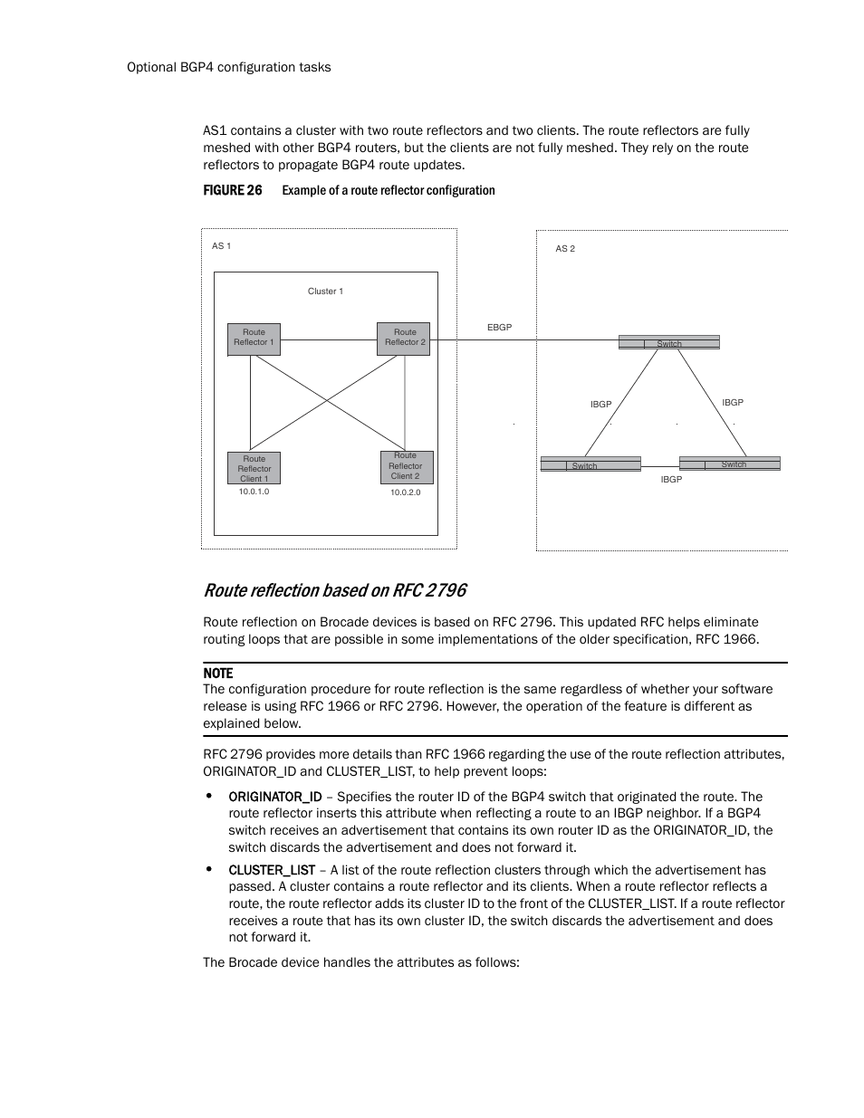 Route reflection based on rfc 2796, Figure 26 | Brocade Communications Systems Layer 3 Routing Configuration ICX 6650 User Manual | Page 336 / 494