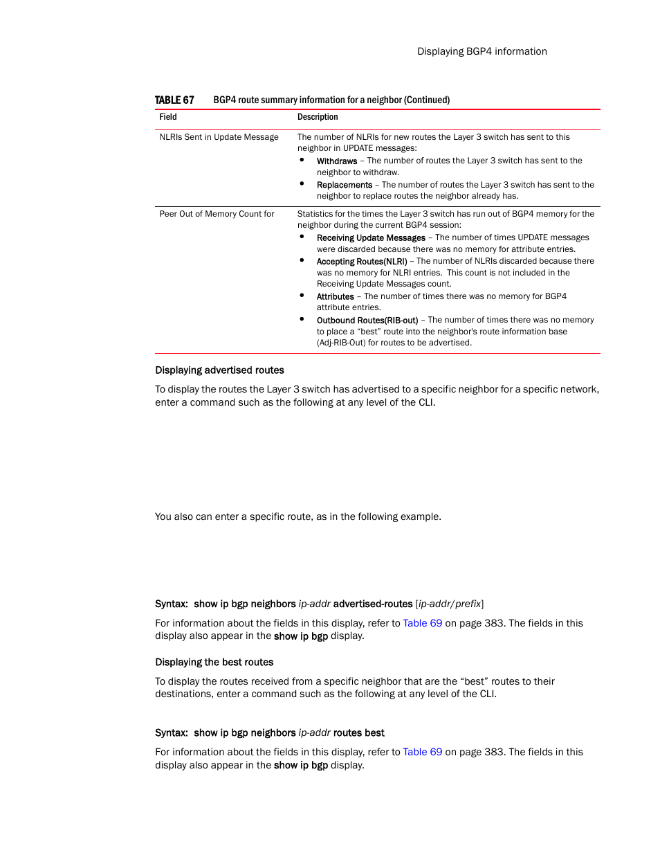 Brocade Communications Systems Layer 3 Routing Configuration ICX 6650 User Manual | Page 395 / 494