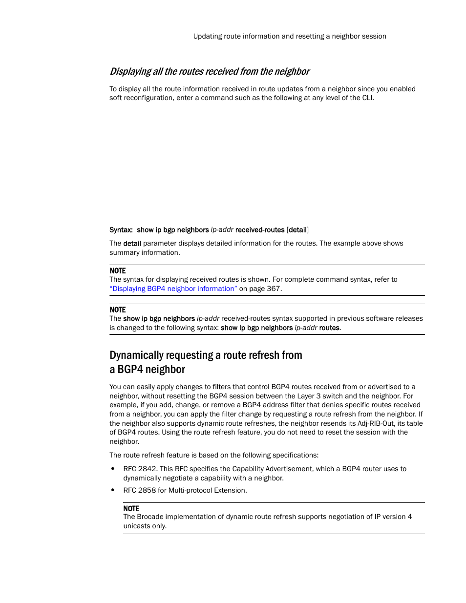 Brocade Communications Systems Layer 3 Routing Configuration ICX 6650 User Manual | Page 411 / 494