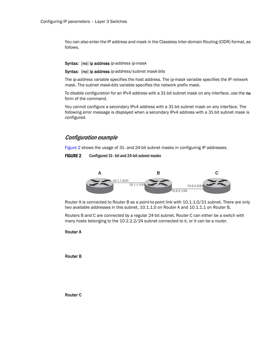 Configuration example | Brocade Communications Systems Layer 3 Routing Configuration ICX 6650 User Manual | Page 42 / 494