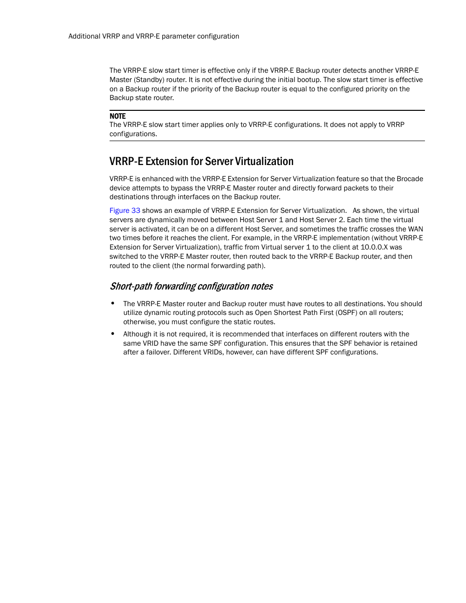 Vrrp-e extension for server virtualization | Brocade Communications Systems Layer 3 Routing Configuration ICX 6650 User Manual | Page 460 / 494