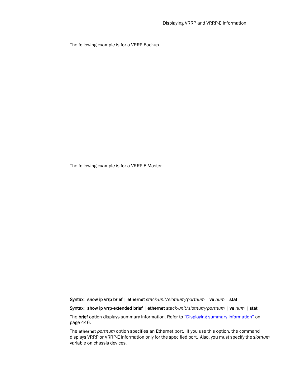 Brocade Communications Systems Layer 3 Routing Configuration ICX 6650 User Manual | Page 467 / 494