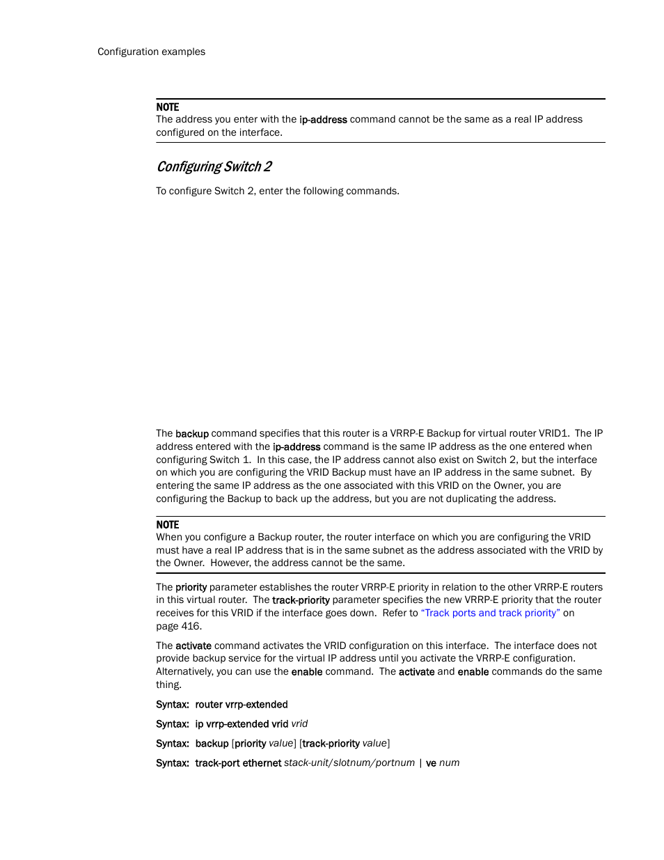 Configuring switch 2 | Brocade Communications Systems Layer 3 Routing Configuration ICX 6650 User Manual | Page 480 / 494