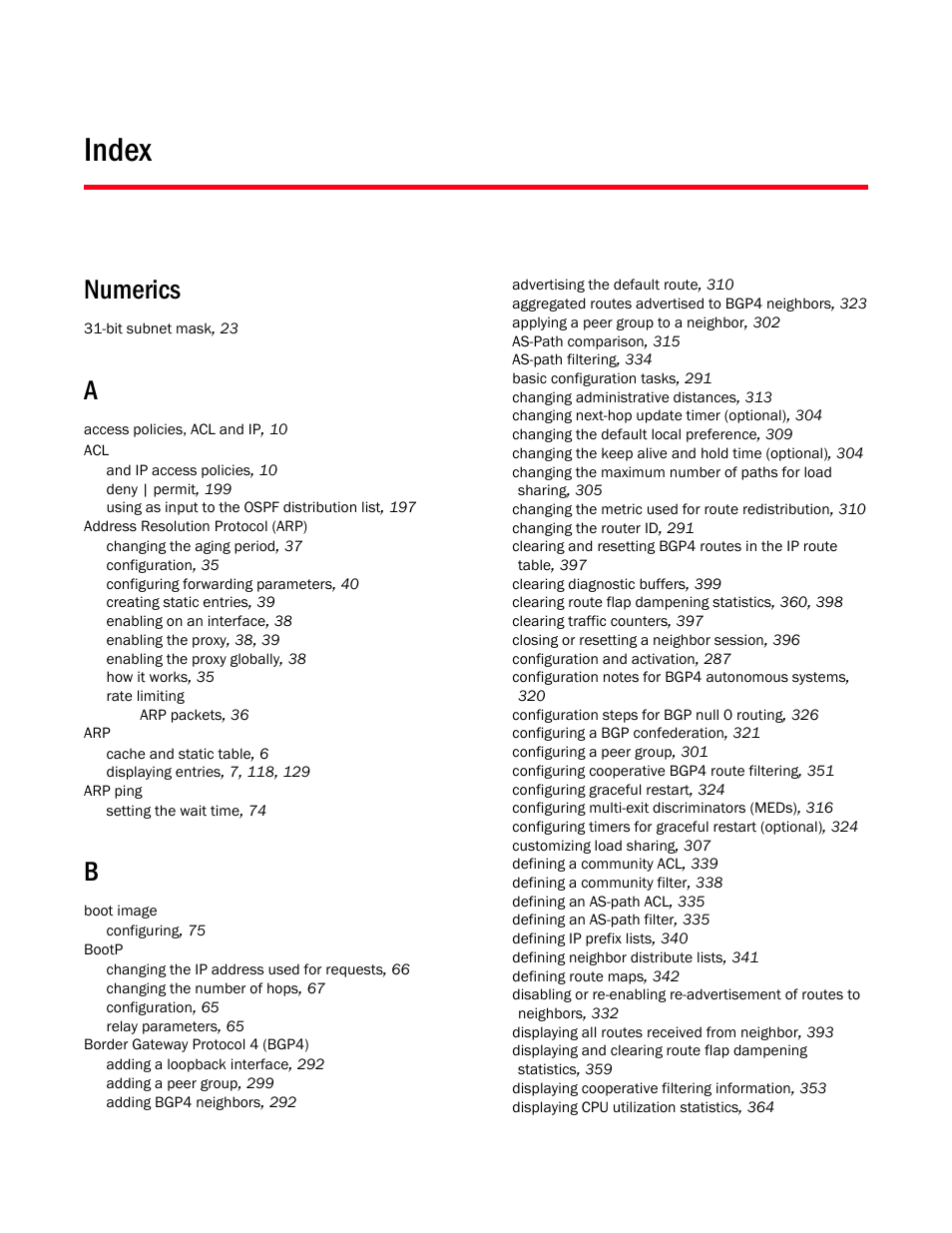 Index, Numerics | Brocade Communications Systems Layer 3 Routing Configuration ICX 6650 User Manual | Page 483 / 494