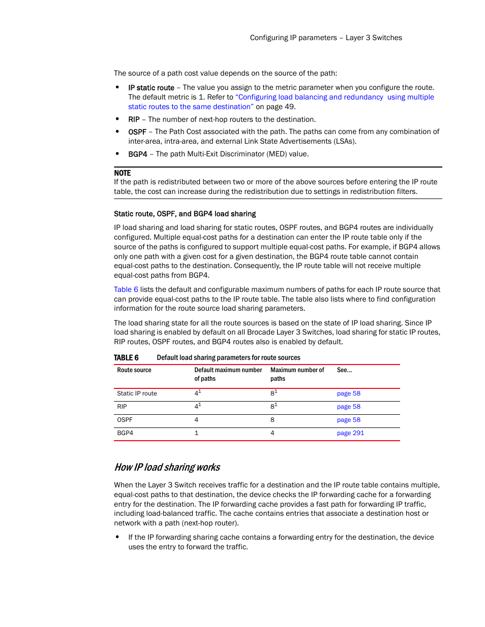 How ip load sharing works | Brocade Communications Systems Layer 3 Routing Configuration ICX 6650 User Manual | Page 75 / 494