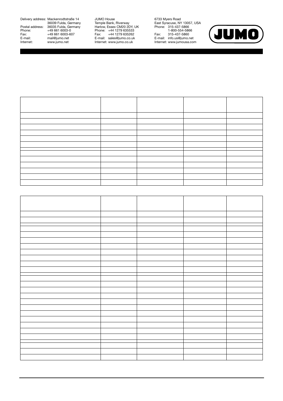 JUMO 902006 RTD Temperature Probe for Devices and Plants Tested According to DIN EN 14597 Data Sheet User Manual | Page 11 / 12