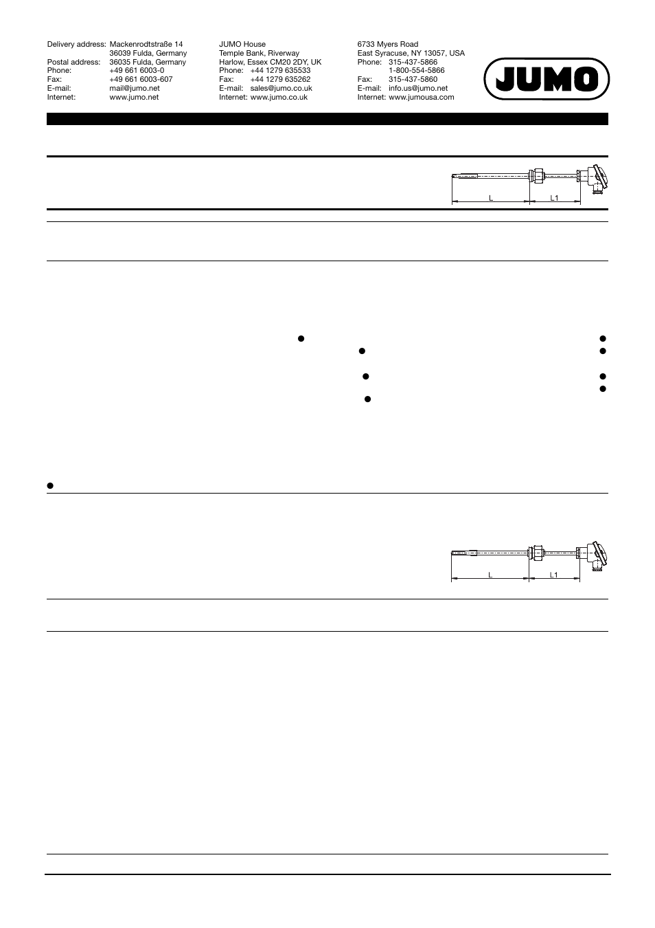 JUMO 902006 RTD Temperature Probe for Devices and Plants Tested According to DIN EN 14597 Data Sheet User Manual | Page 5 / 12