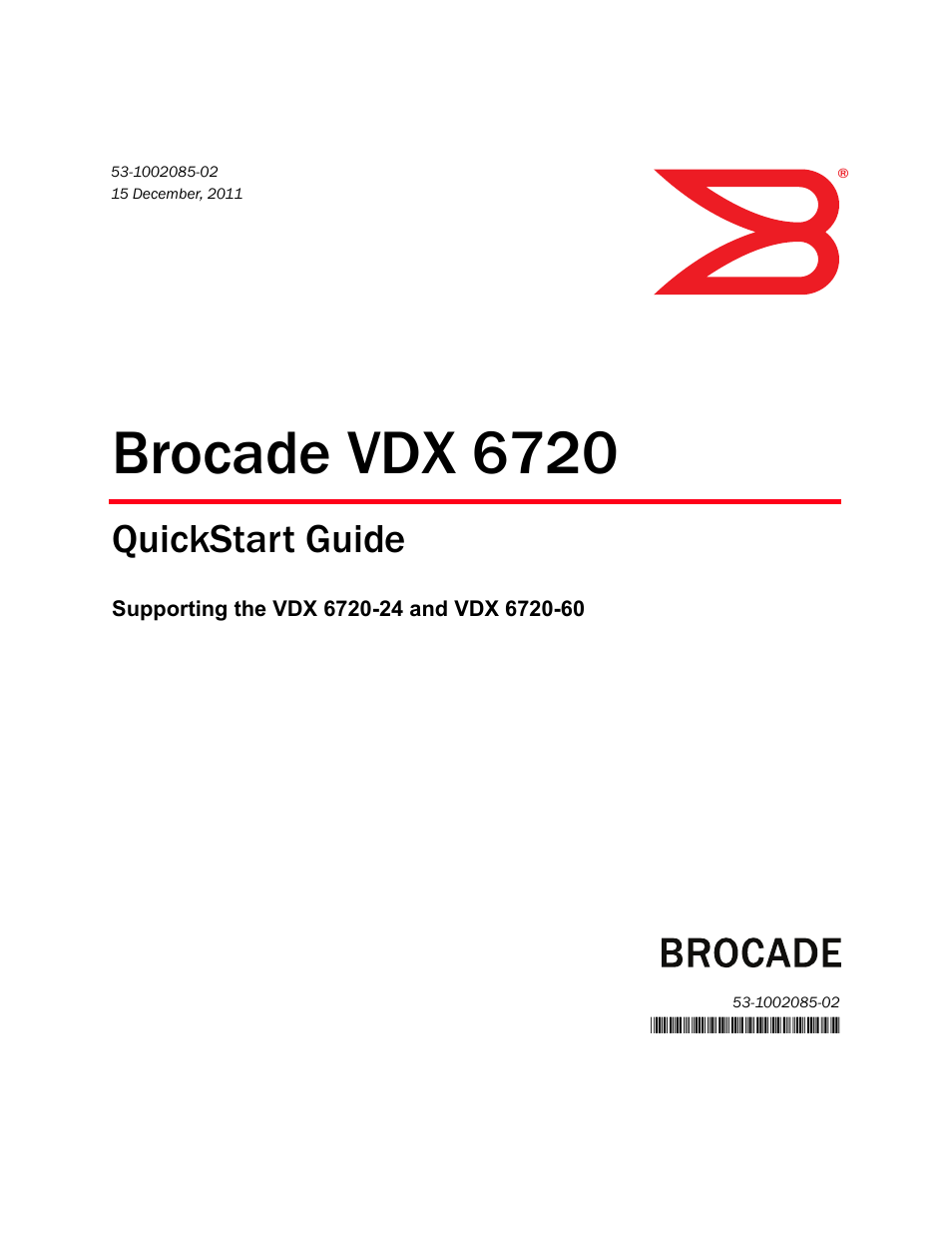 Brocade Communications Systems Brocade VDX 6720 User Manual | 12 pages
