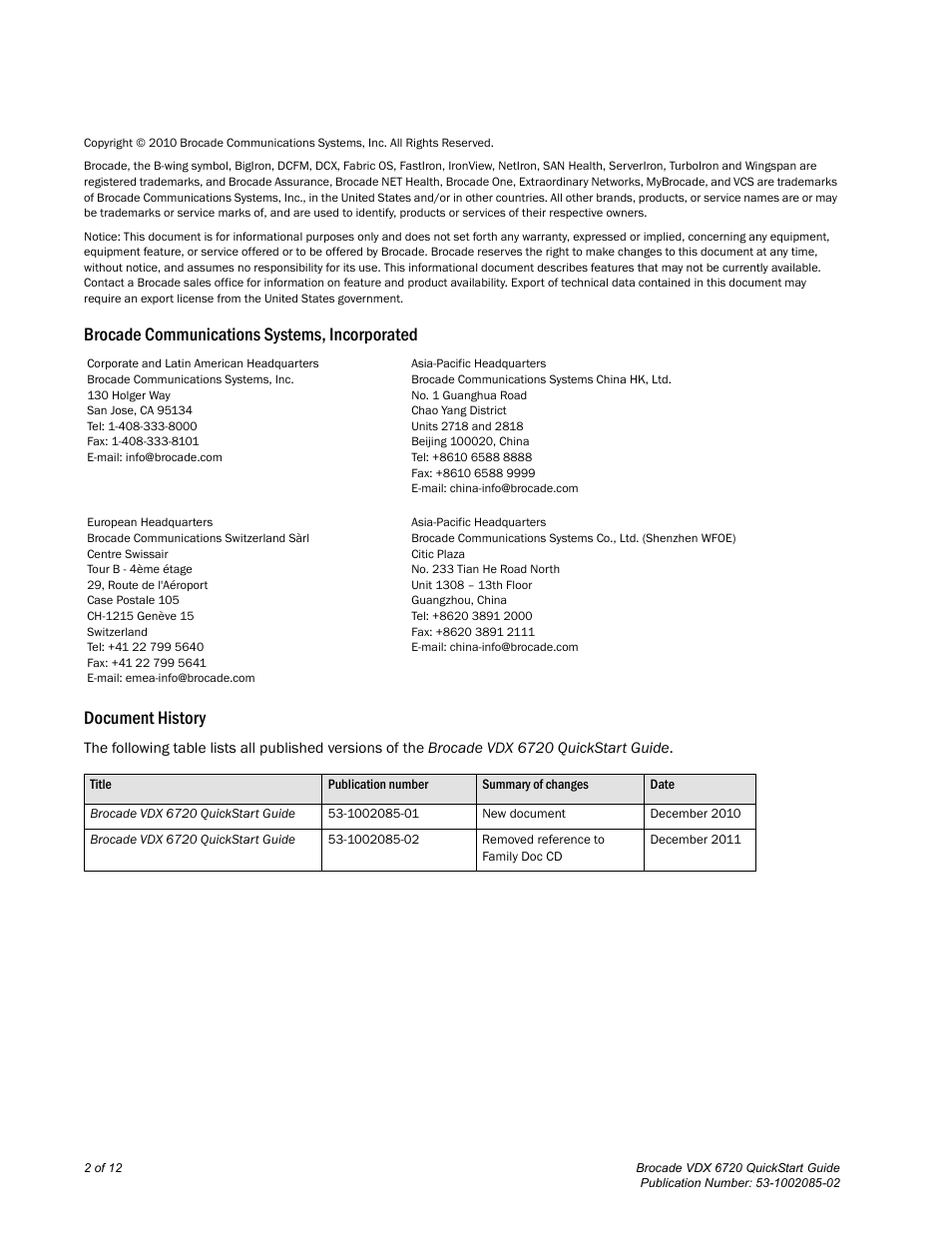 Brocade Communications Systems Brocade VDX 6720 User Manual | Page 2 / 12