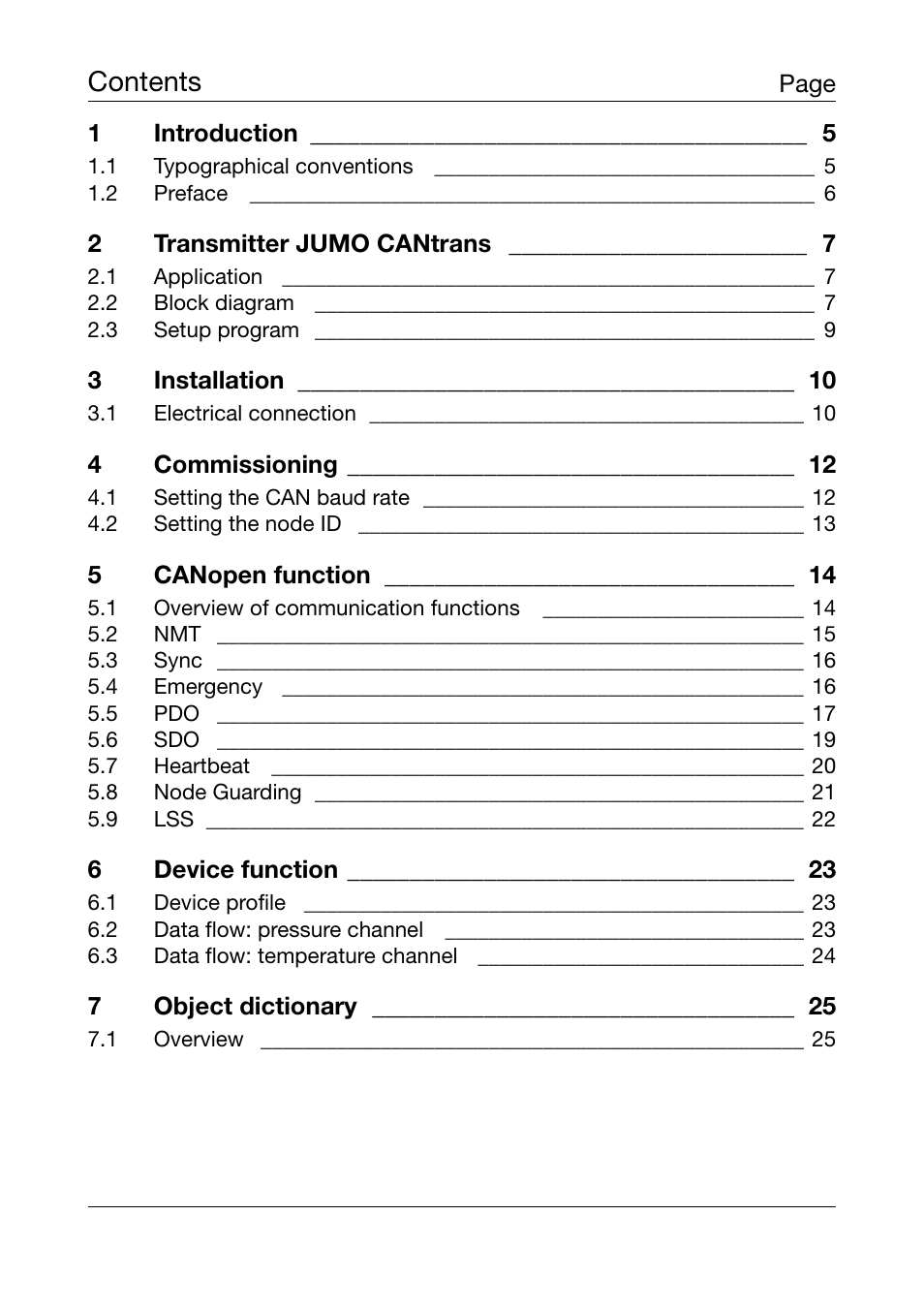 JUMO 902910 CANtrans T RTD Temperature Probe with CANopen Output Operating Instructions User Manual | Page 3 / 36