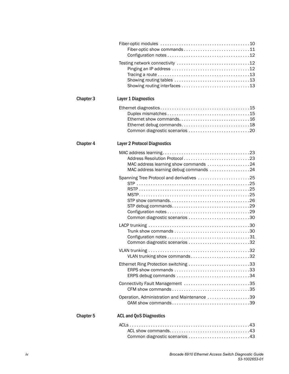 Brocade 6910 Ethernet Access Switch Diagnostic Guide (Supporting R2.2.0.0) User Manual | Page 4 / 88