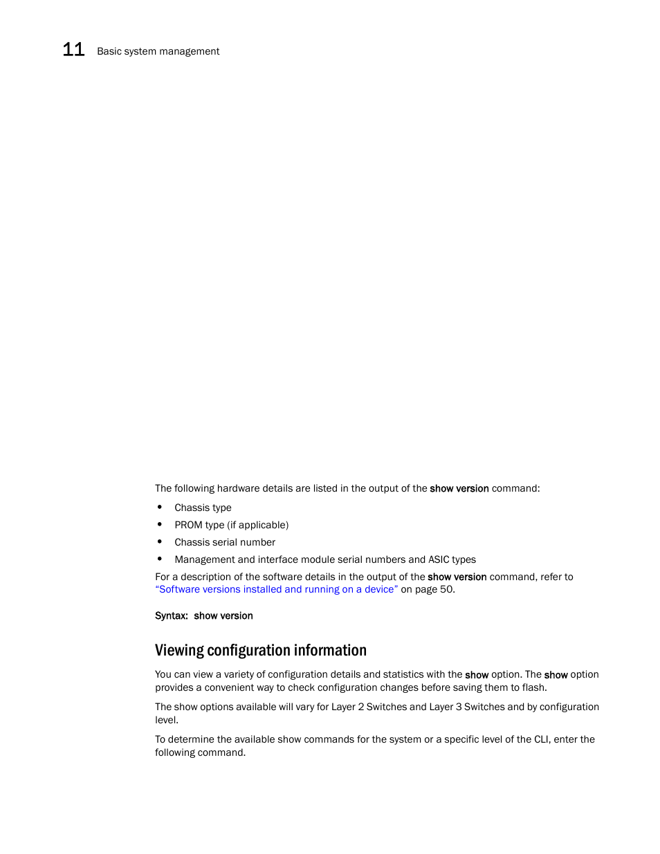 Viewing configuration information | Brocade Communications Systems Brocade ICX 6650 User Manual | Page 262 / 330