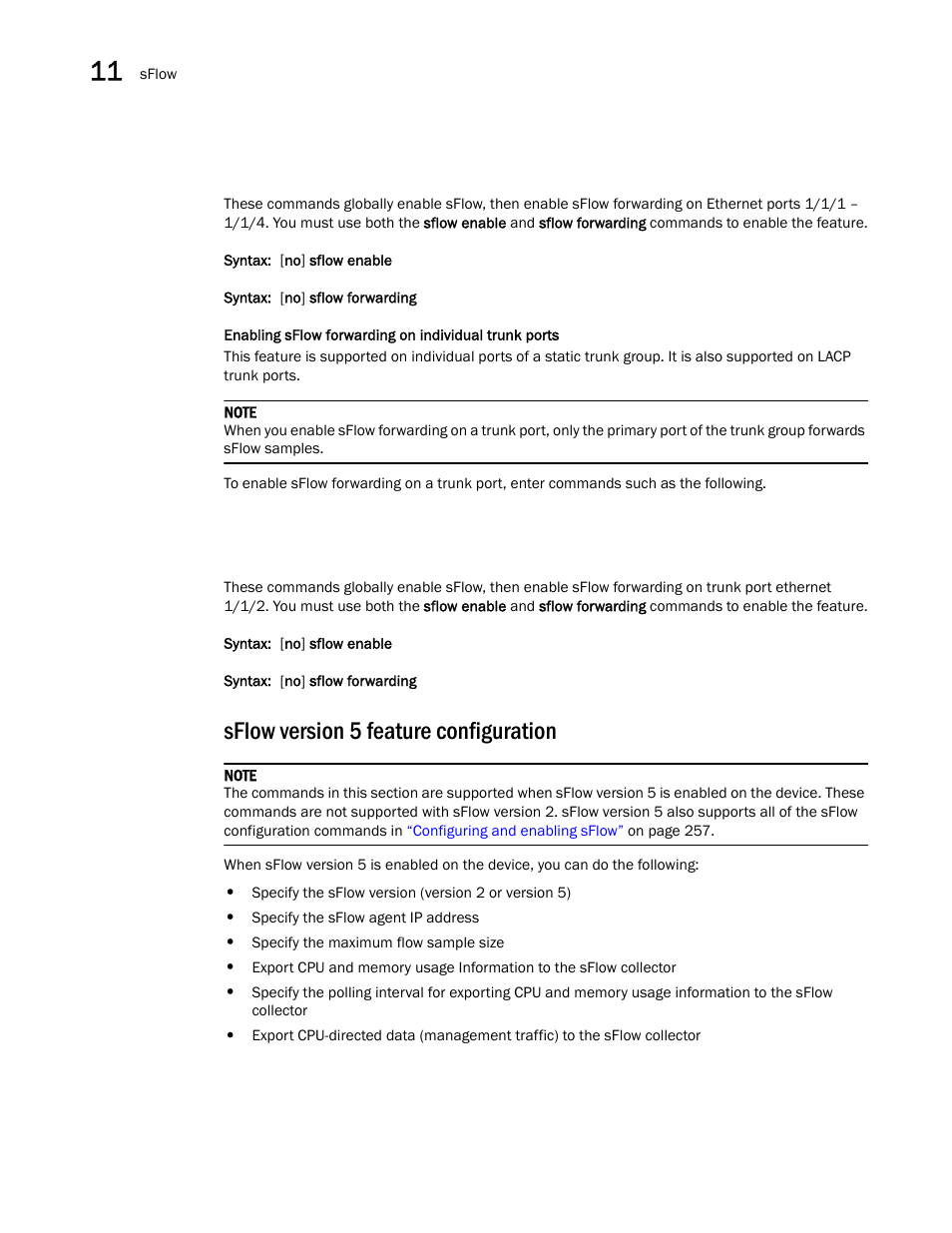 Sflow version 5 feature configuration | Brocade Communications Systems Brocade ICX 6650 User Manual | Page 282 / 330
