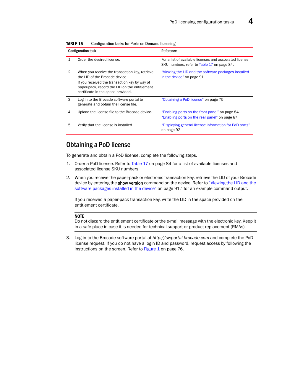 Obtaining a pod license | Brocade Communications Systems Brocade ICX 6650 User Manual | Page 93 / 330