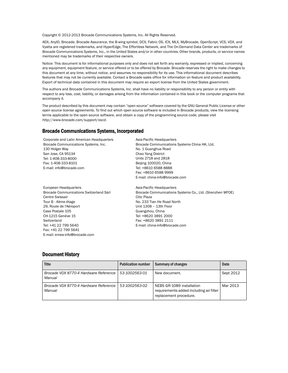 Brocade Communications Systems Brocade VDX 8770-4 User Manual | Page 2 / 116