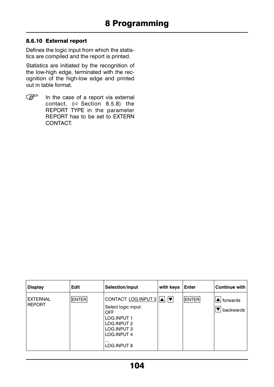 10 external report, 8 programming 104 | JUMO 706021 LOGOLINE 500d Line Recorder Operating Manual User Manual | Page 104 / 140
