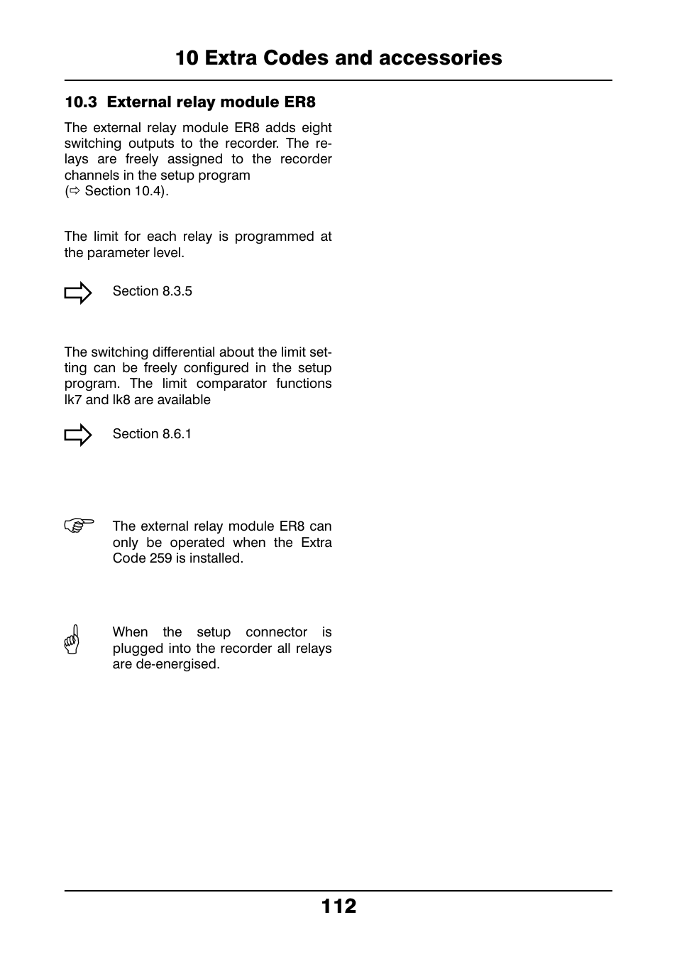 3 external relay module er8, External relay module er8 | JUMO 706021 LOGOLINE 500d Line Recorder Operating Manual User Manual | Page 112 / 140