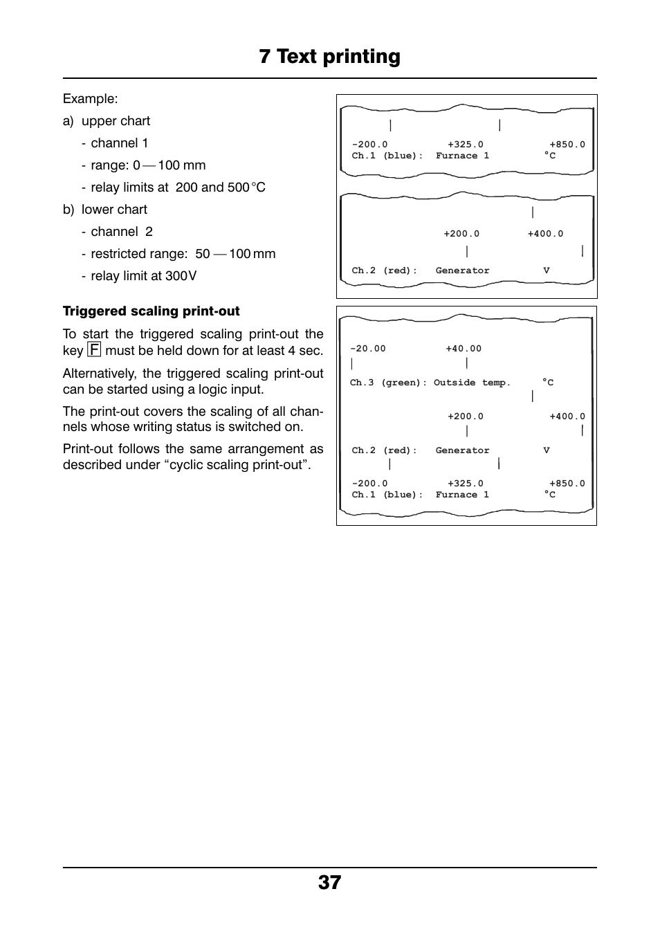 7 text printing 37 | JUMO 706021 LOGOLINE 500d Line Recorder Operating Manual User Manual | Page 37 / 140