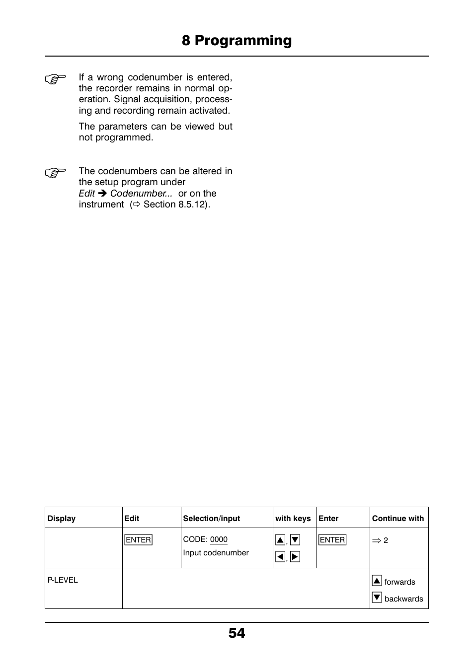 8 programming 54 | JUMO 706021 LOGOLINE 500d Line Recorder Operating Manual User Manual | Page 54 / 140