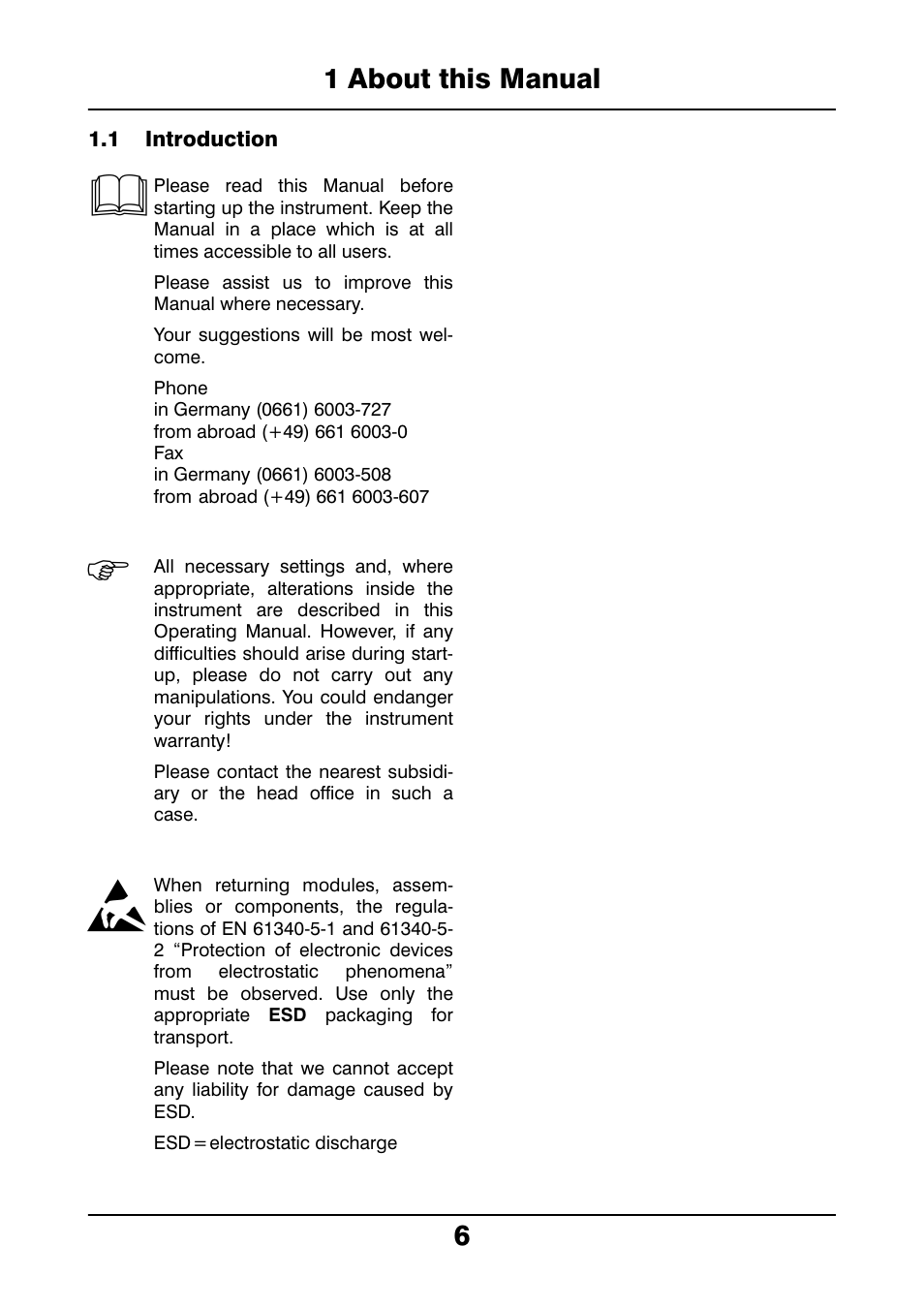 1 about this manual, 1 introduction, About this manual | Introduction | JUMO 706021 LOGOLINE 500d Line Recorder Operating Manual User Manual | Page 6 / 140