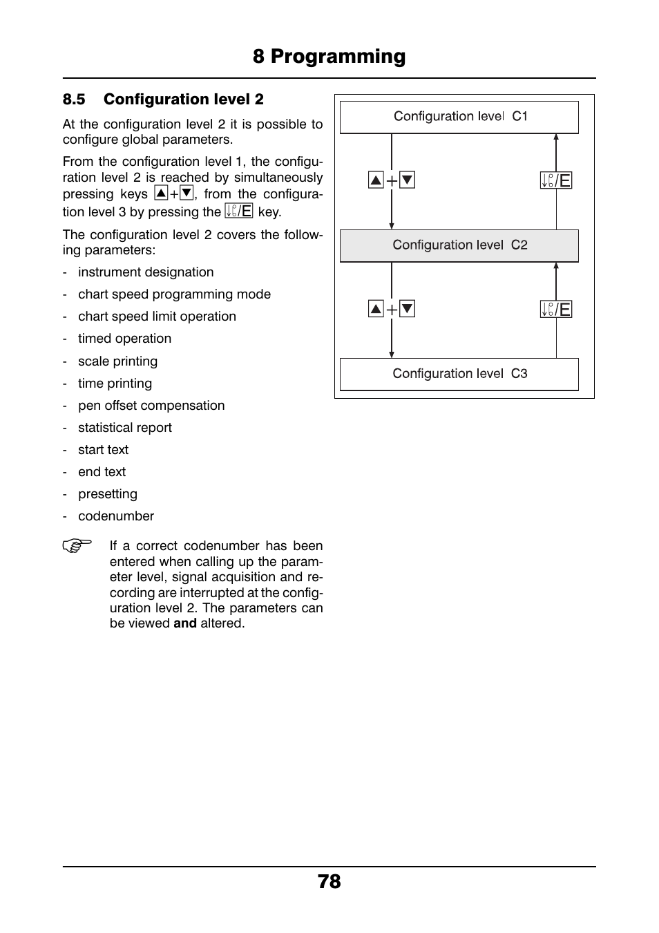 5 configuration level 2, Configuration level 2, 8 programming 78 | JUMO 706021 LOGOLINE 500d Line Recorder Operating Manual User Manual | Page 78 / 140