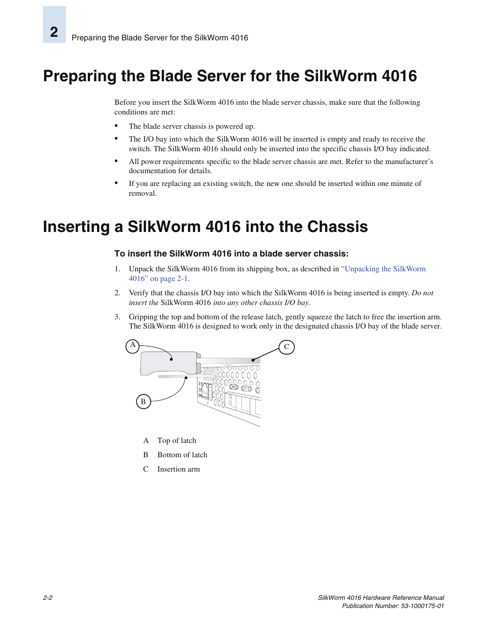 Preparing the blade server for the silkworm 4016, Inserting a silkworm 4016 into the chassis | Brocade Communications Systems SILKWORM 4016 User Manual | Page 24 / 54