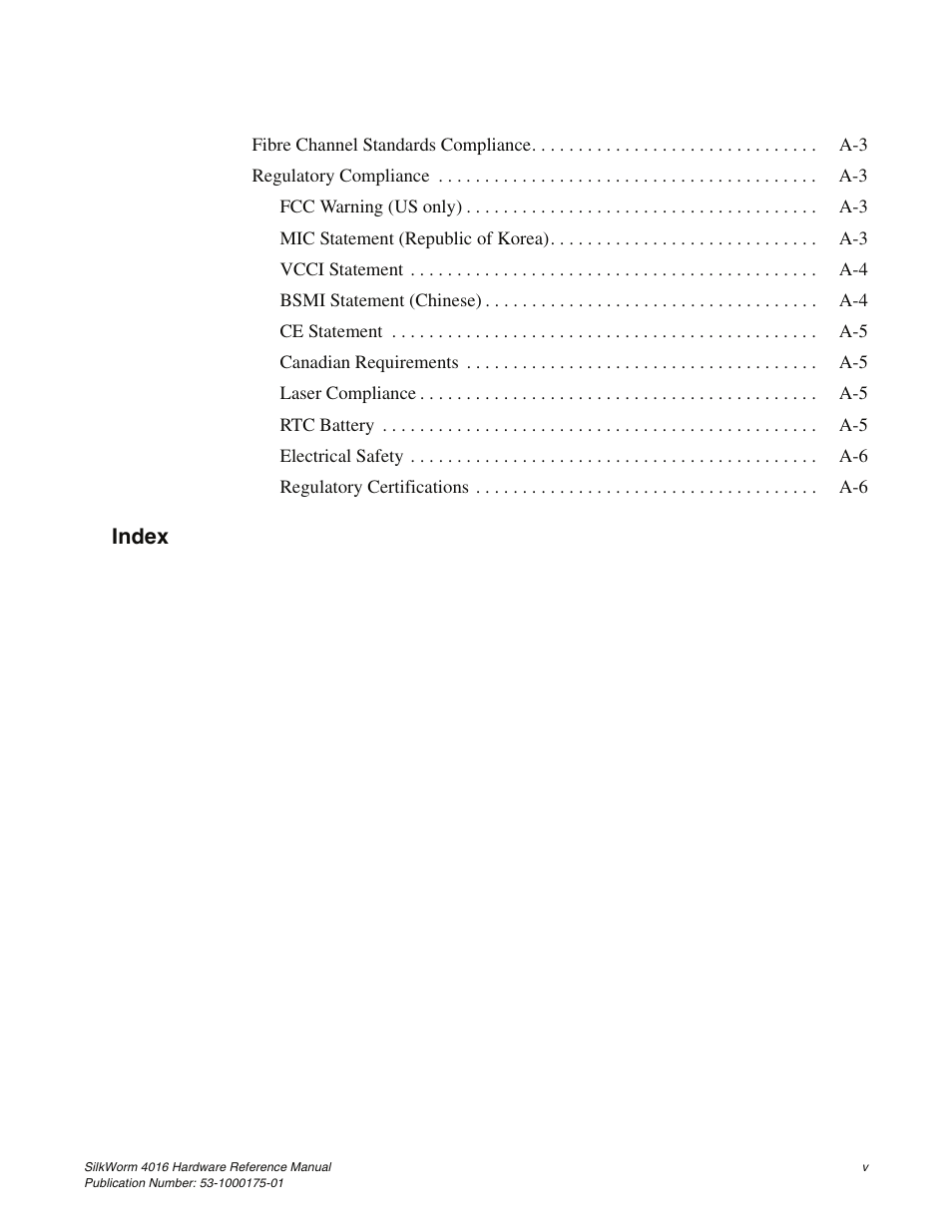 Index | Brocade Communications Systems SILKWORM 4016 User Manual | Page 7 / 54
