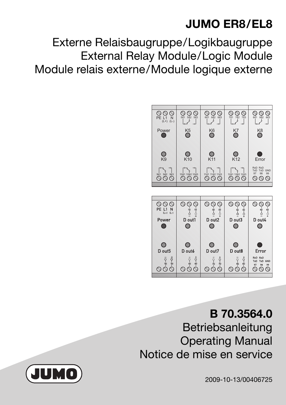 JUMO 706030 LOGOPRINT 500 Printing Recorder External Relay Module/Logic Module Operating Manual User Manual | 24 pages