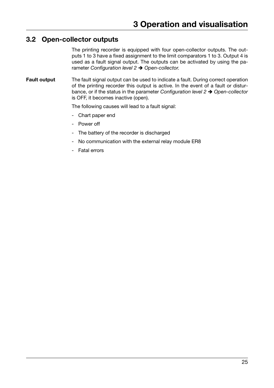 2 open-collector outputs, Open-collector outputs, 3 operation and visualisation | JUMO 706030 LOGOPRINT 500 Printing Recorder Operating Manual User Manual | Page 25 / 116