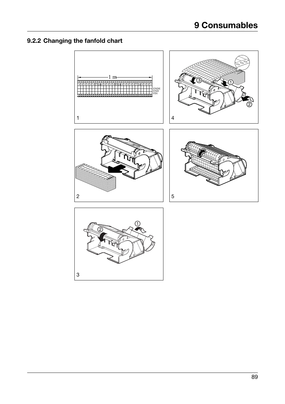 2 changing the fanfold chart, 9 consumables | JUMO 706030 LOGOPRINT 500 Printing Recorder Operating Manual User Manual | Page 89 / 116