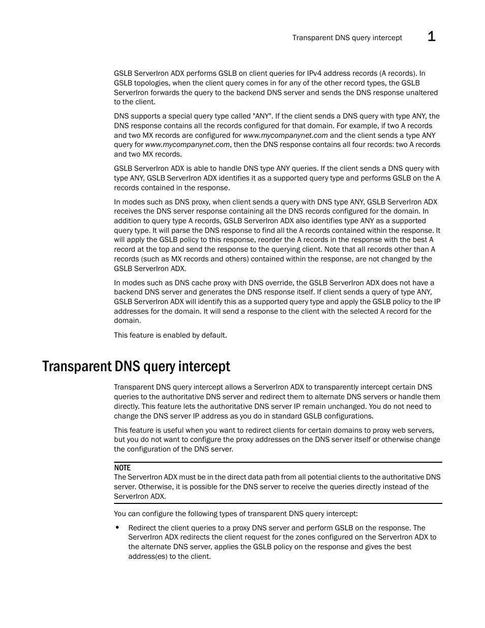 Transparent dns query intercept | Brocade Communications Systems ServerIron ADX 12.4.00 User Manual | Page 107 / 267
