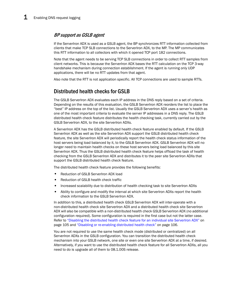 Distributed health checks for gslb, Bp support as gslb agent | Brocade Communications Systems ServerIron ADX 12.4.00 User Manual | Page 116 / 267
