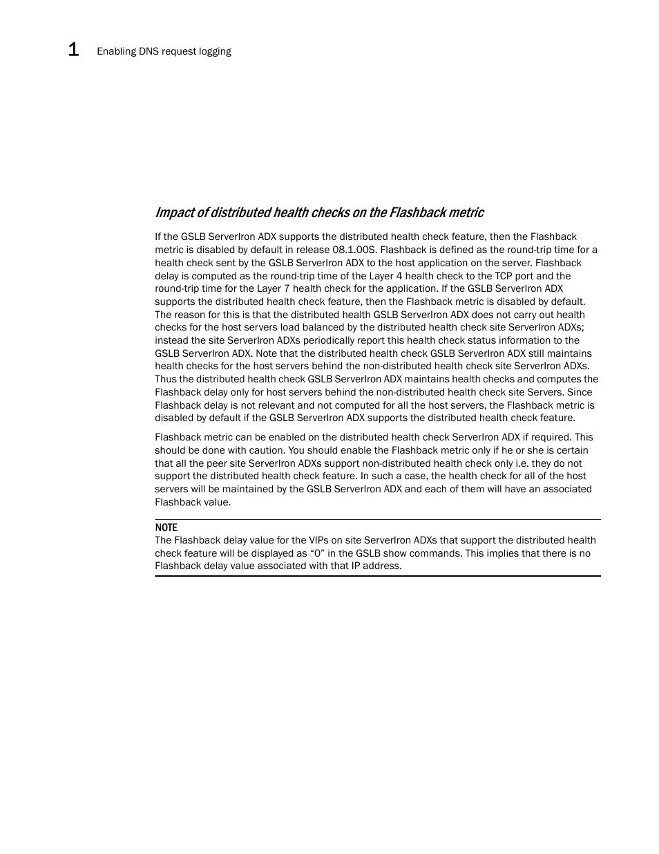 Impact of distributed, Health checks on the flashback metric | Brocade Communications Systems ServerIron ADX 12.4.00 User Manual | Page 120 / 267
