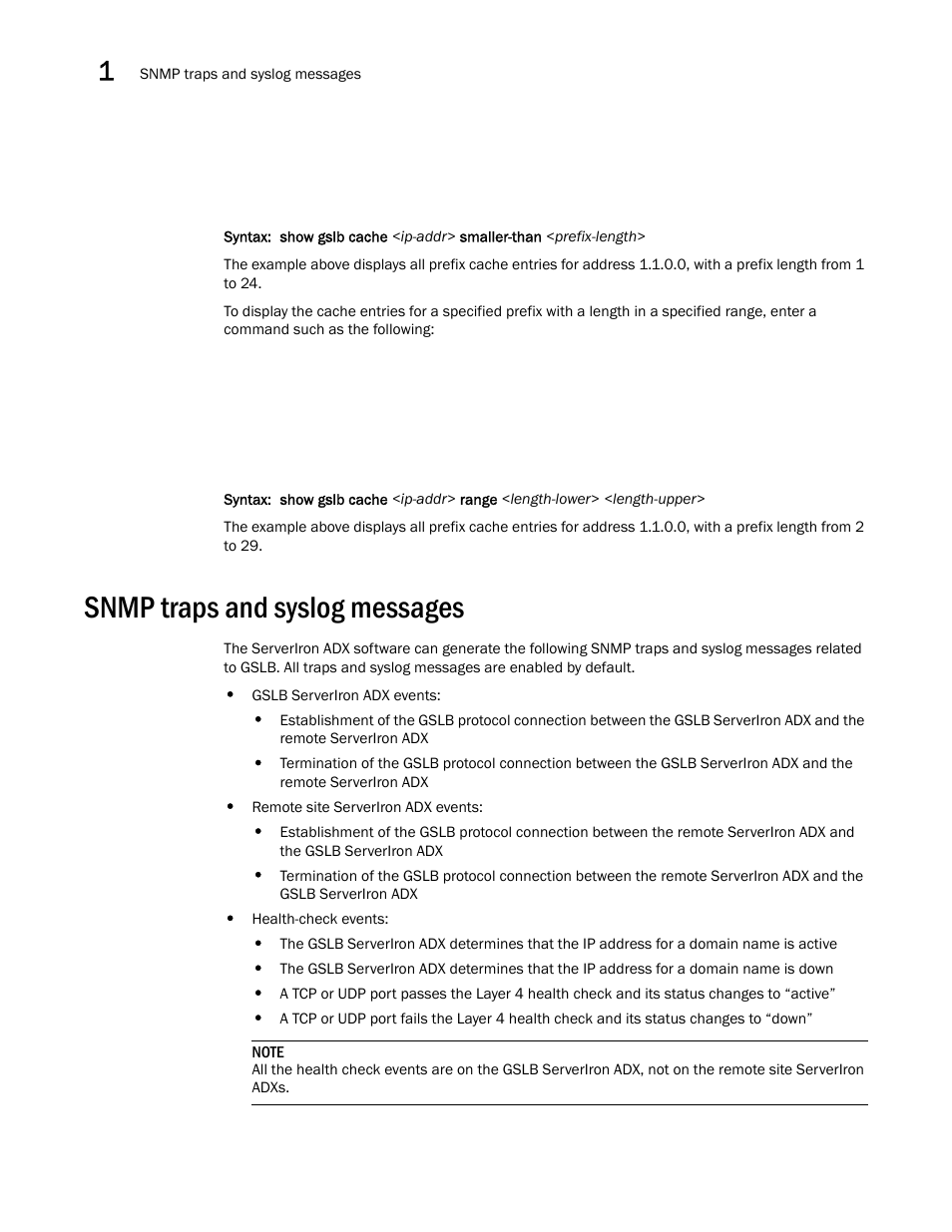 Snmp traps and syslog messages | Brocade Communications Systems ServerIron ADX 12.4.00 User Manual | Page 198 / 267