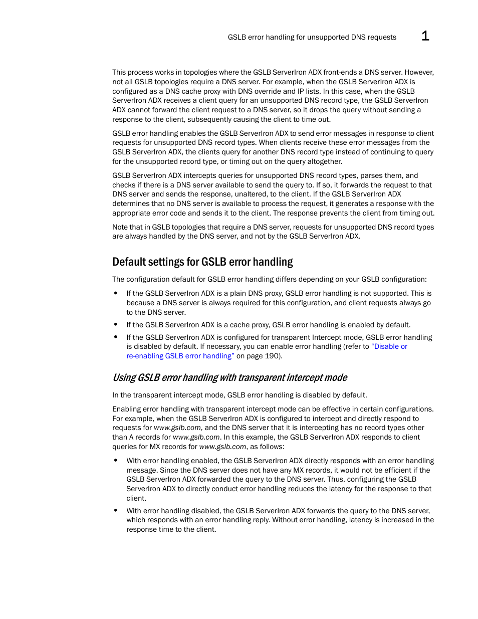 Default settings for gslb error handling | Brocade Communications Systems ServerIron ADX 12.4.00 User Manual | Page 201 / 267