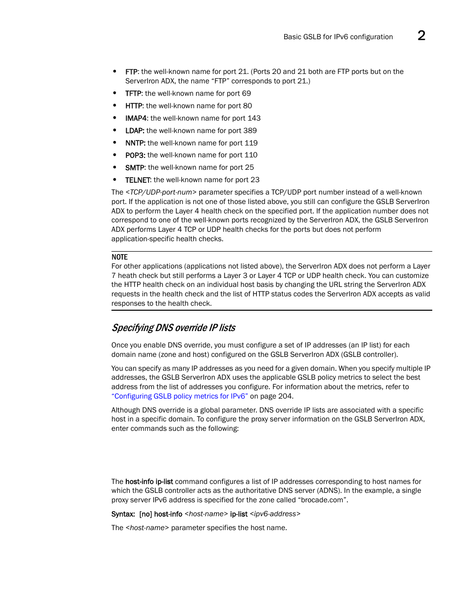 Specifying dns override ip lists | Brocade Communications Systems ServerIron ADX 12.4.00 User Manual | Page 211 / 267