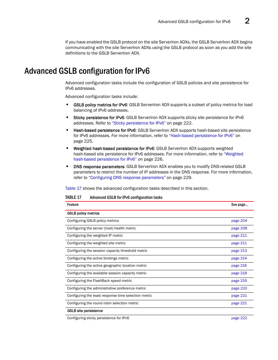 Advanced gslb configuration for ipv6 | Brocade Communications Systems ServerIron ADX 12.4.00 User Manual | Page 215 / 267