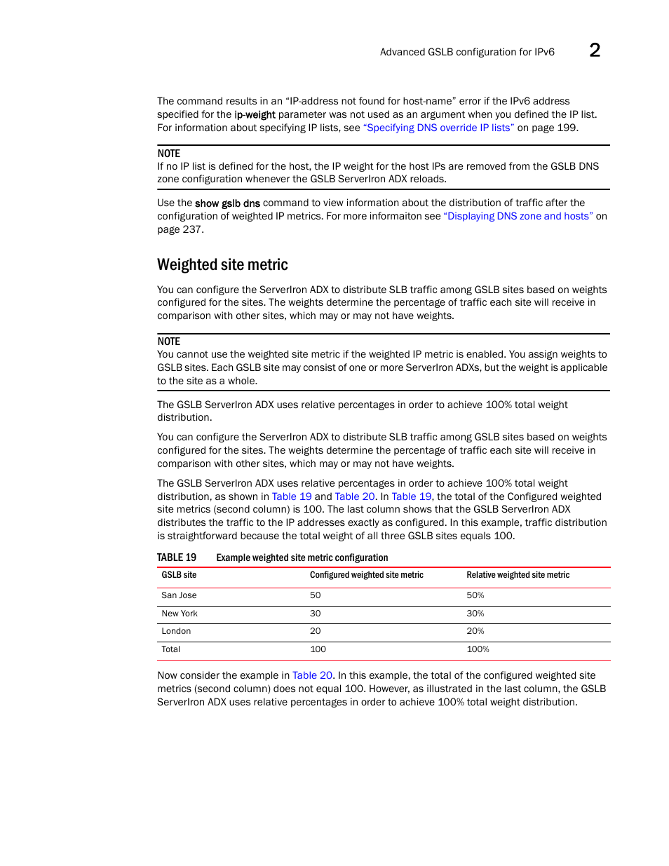 Weighted site metric | Brocade Communications Systems ServerIron ADX 12.4.00 User Manual | Page 223 / 267