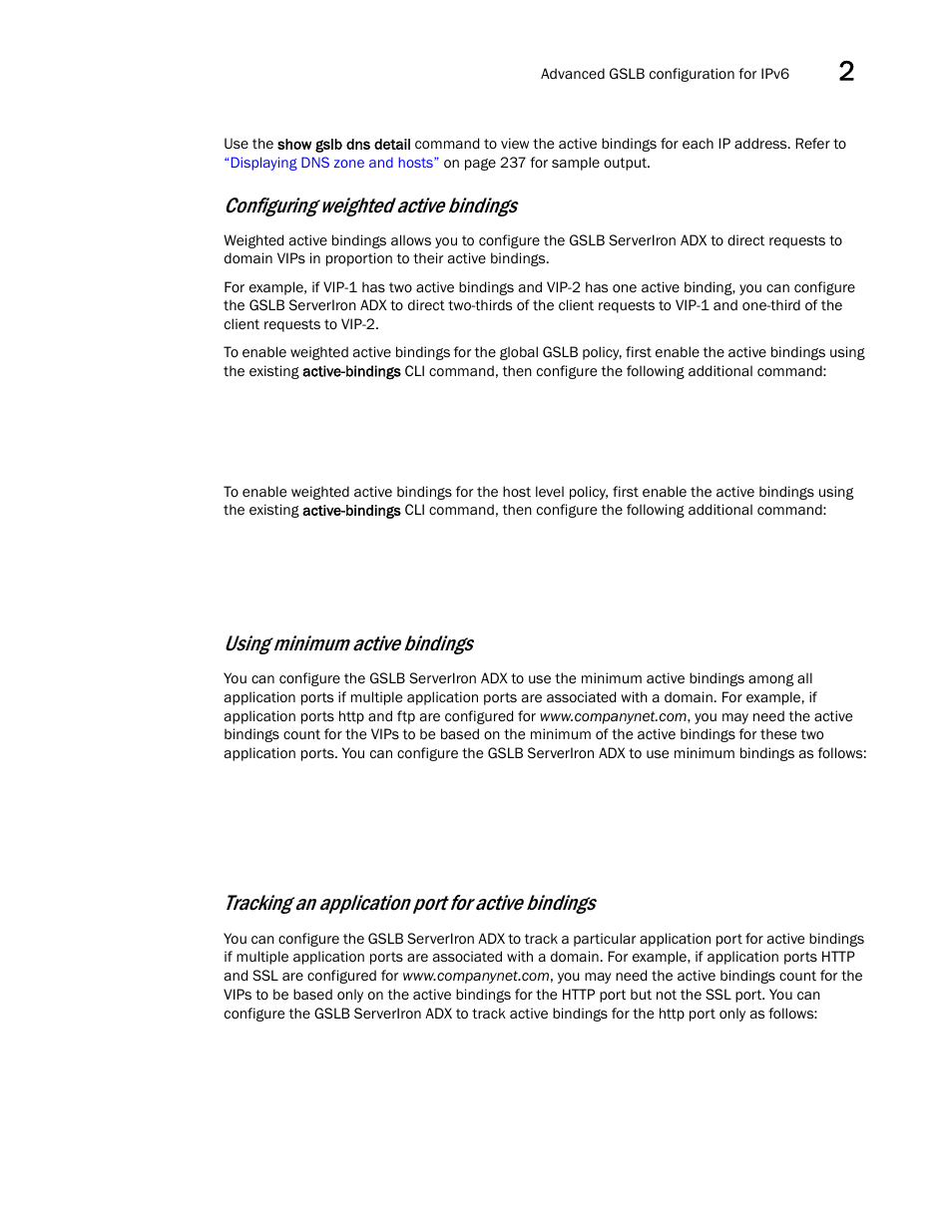 Configuring weighted active bindings, Using minimum active bindings, Tracking an application port for active bindings | Brocade Communications Systems ServerIron ADX 12.4.00 User Manual | Page 227 / 267