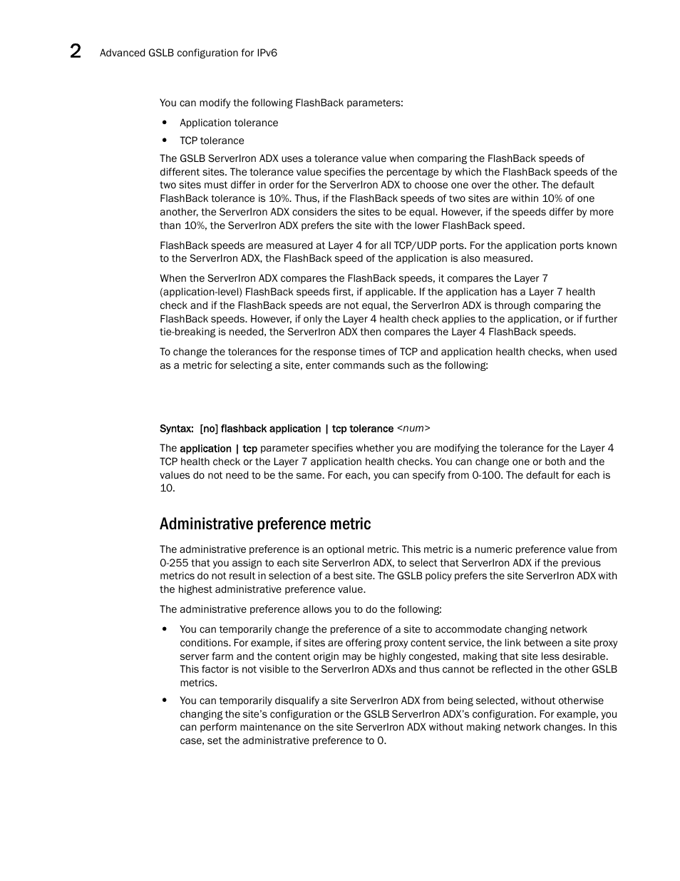 Administrative preference metric, Administrative preference, Metric | Brocade Communications Systems ServerIron ADX 12.4.00 User Manual | Page 232 / 267